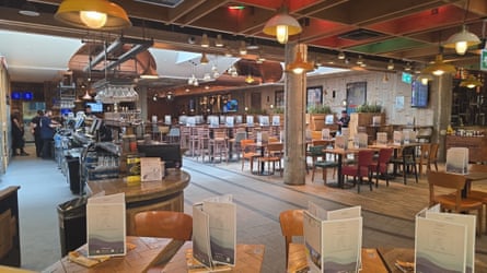 A deserted restaurant at Gatwick