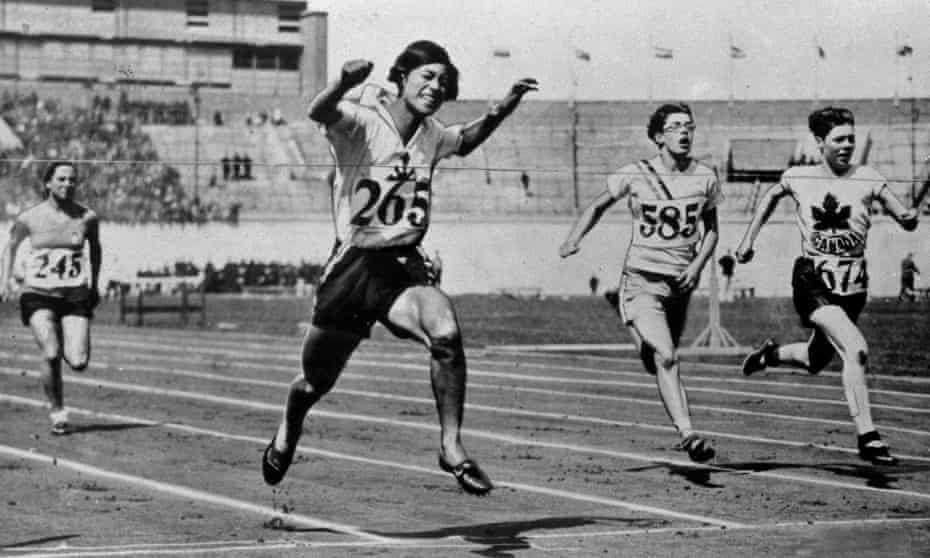 Japan’s Kinue Hitomi winning a 100m qualifying heat at the 1928 Olympics Games in Amsterdam. Hitomi helped break a major barrier in women's sport by winning the first silver in 800m final.