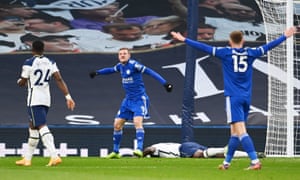 Vardy and Barnes celebrate.