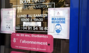 A sign reminding the public about wearing protective masks in Marseille, France, 18 Jul 2020.