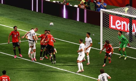 An unmarked Finn Surman heads in the opening goal