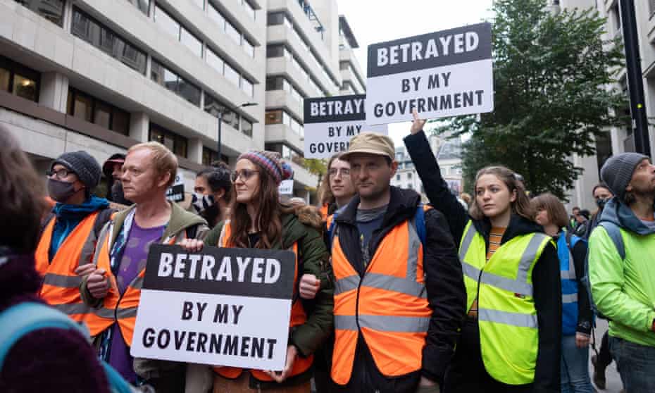 Insulate Britain activists protest in London over government inaction on home insulation.