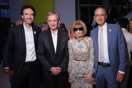 Bernard Arnault with (from left) his son Antoine, Brian L Roberts and Anna Wintour
