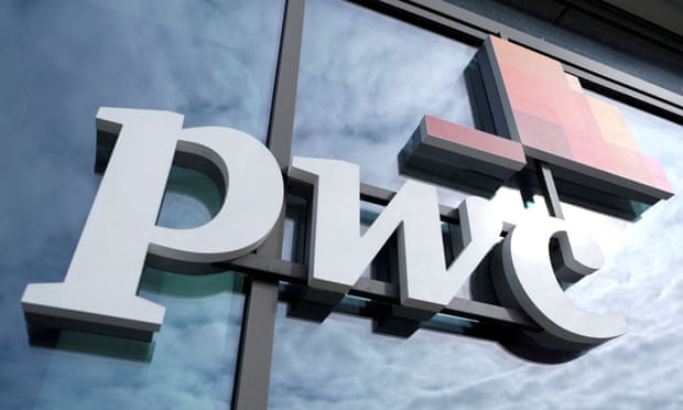 PwC logo on a building