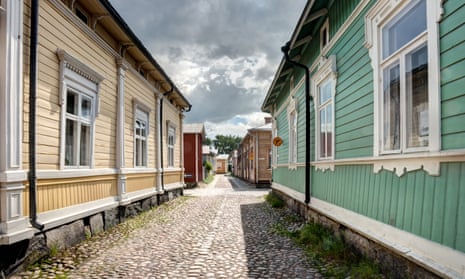 Old wooden houses in Rauma Finland