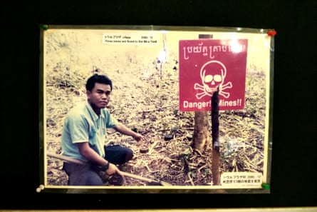 Aki Ra in his early mine and bomb clearing days in Cambodia.