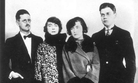 The Joyce family, in Paris 1924: James Joyce, with his wife Nora, and their children, Lucia and George.