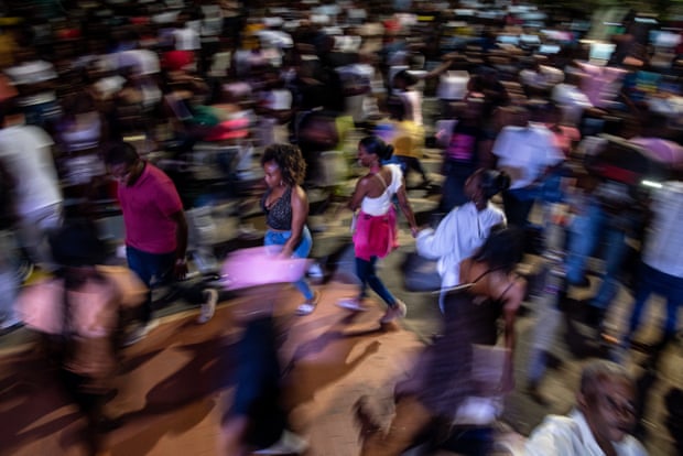People dance to the rhythm of the juga in the main square of Quinamayó