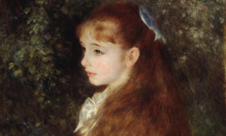 Detail of Renoir’s 1880 portrait of Irène Cahen d’Anvers, who would go on to marry Moïse de Camondo.