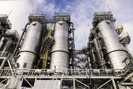 Three storage tanks side by side