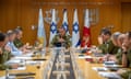 Lt Gen Herzi Halevi at the head of a table with other members of the general staff