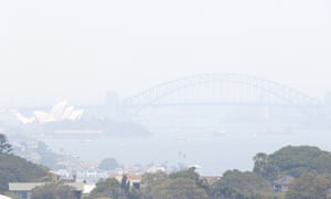 Smoke haze from wildfires fills the skyline in Sydney