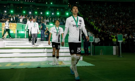 Frankfurt’s Daichi Kamada after the DfB Pokal fina. Kamada has joined Lazio this summer