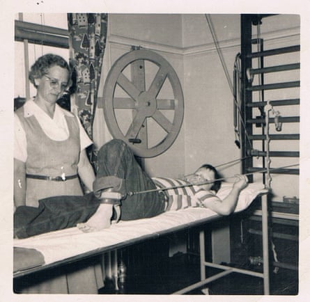 Paul Steiger receiving treatment for polio as a child.