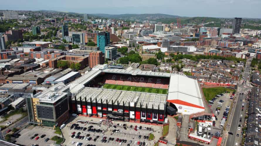 An aerial view of Bramall Lane, Sheffield.