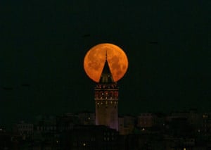 Galata Tower in Istanbul, Turkey, acquires a halo