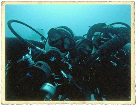 two divers underwater