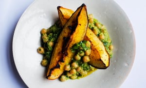 baked pumpkin and spiced chickpeas.