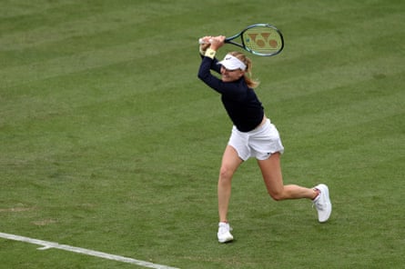 Britain’s Harriet Dart in action against Barbora Krejcikova