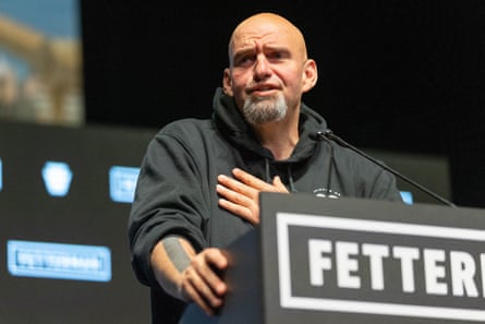 John Fetterman speaks during his midterm elections night party in Pittsburgh, Pennsylvania.