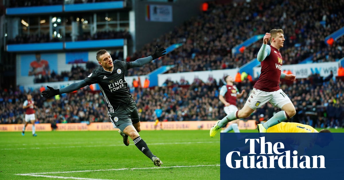 Jamie Vardy strikes twice as Leicester beat Aston Villa to keep up title chase
