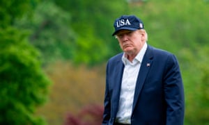 US-HEALTH-VIRUS-POLITICS-TRUMP<br>Us President Donald Trump walks from Marine One to the White House on May 8, 2020 in Washington, DC after returning from Camp David. - Donald Trump will wrap himself in the mantle of America’s arguably greatest president with a television extravaganza later Sunday at the Lincoln Memorial meant to leave the coronavirus crisis behind and relaunch his election campaign. (Photo by Andrew CABALLERO-REYNOLDS / AFP) (Photo by ANDREW CABALLERO-REYNOLDS/AFP via Getty Images)