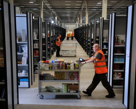 The online retailer Amazon's distribution centre in Swansea, South Wales