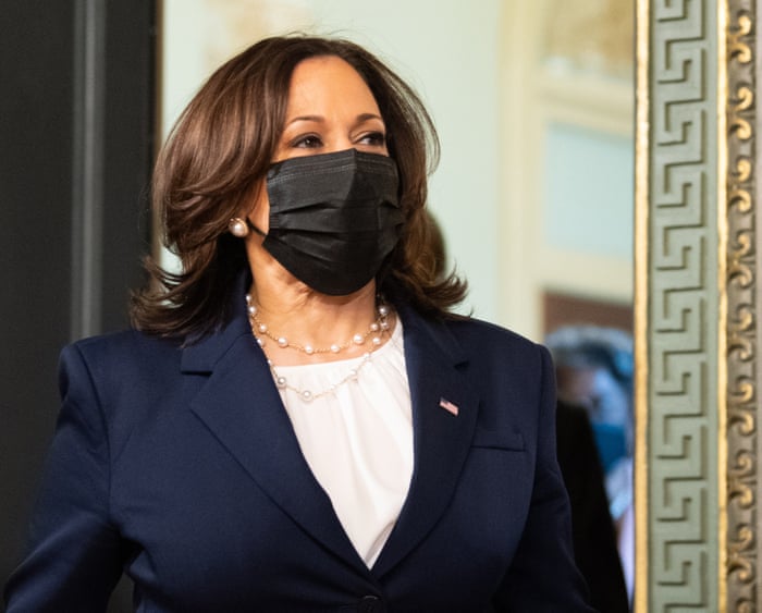 Kamala Harris has urged black Americans, who are at elevated risk to catch and die from Covid-19, to get vaccinated.