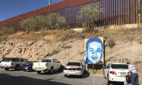 A portrait of José Antonio Elena Rodríguez is displayed on the Nogales street where he was killed.