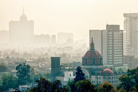 Mexico City landscape engulfed in smog.