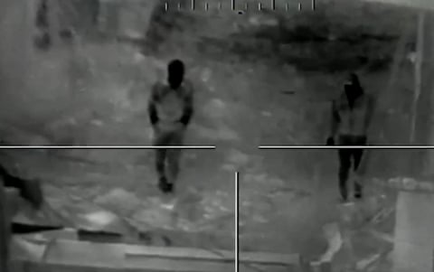 Thermal image picture of two figures