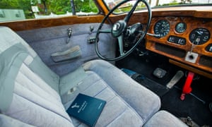The interior of Elvis Presley’s Rolls-Royce complete with red telephone.