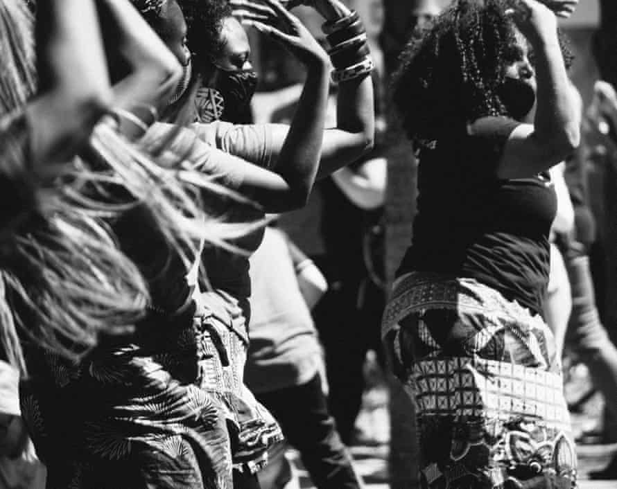 Bandan Koro. Bandan Koro, an African drum and dance ensemble, teaches choreography to the community at Klyde Warren Park.