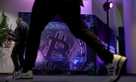People walk through the North American Bitcoin Conference held at the James L Knight Center on January 18, 2022 in Miami, Florida.
