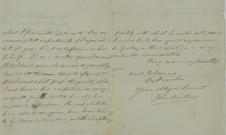 A letter from John Dickens to the politician Joseph Parkes 