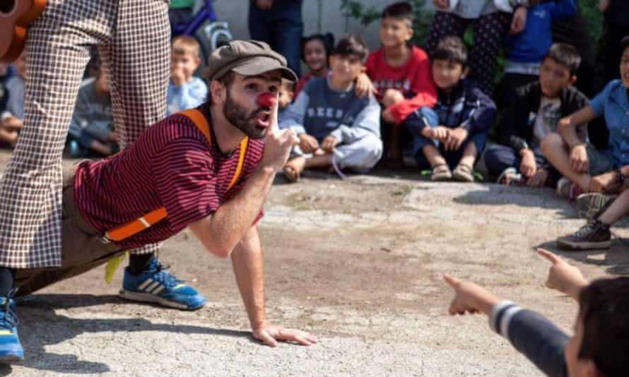 Clowns without Borders on a tour to Greek refugee camps.