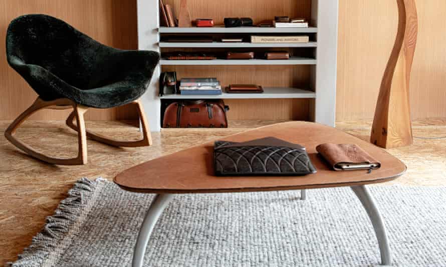 Leather chair and table