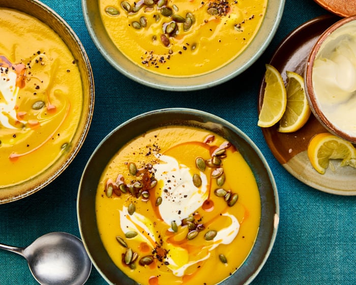 Image accompanying the story: Jackson Boxer’s vegetarian recipe for brown butter pumpkin soup