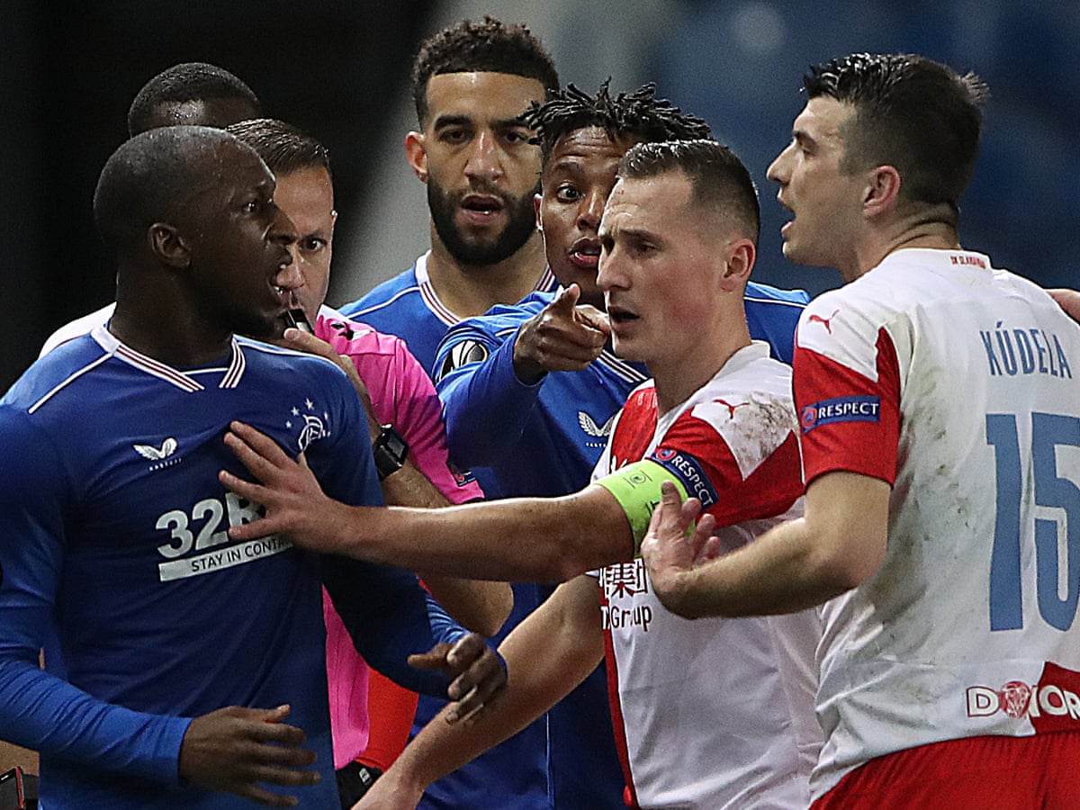 rangers accuse slavia prague s kudela of racial abuse in europa league loss europa league the guardian
