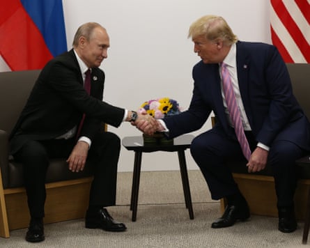 Presidents Putin and Trump attend the 2019 G20 summit in Osaka.