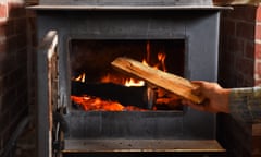 A wood-burning stove