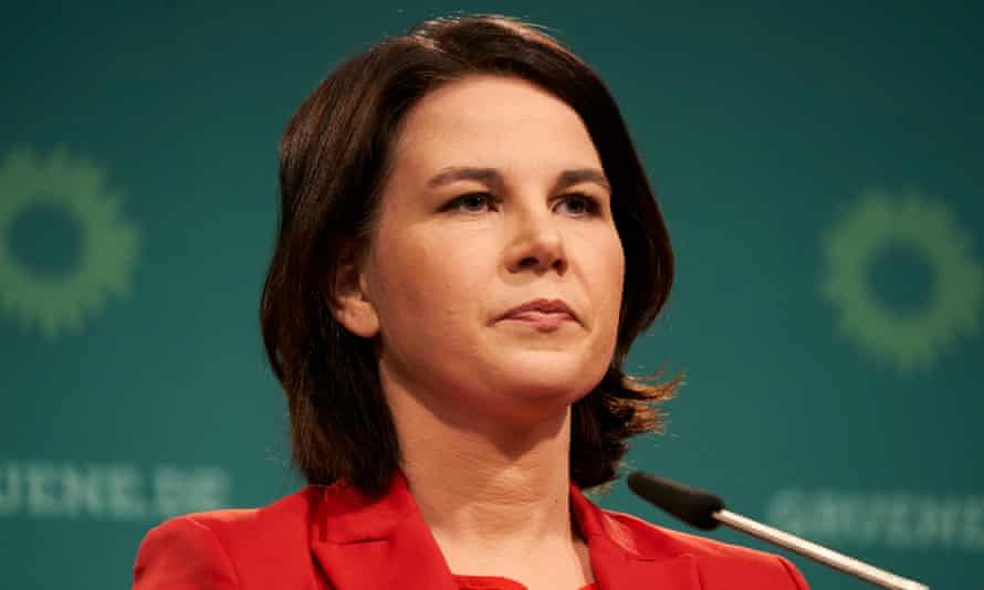 Annalena Baerbock, chancellor candidate of the German Greens party, holds a press conference on 26 April in Berlin, Germany. 