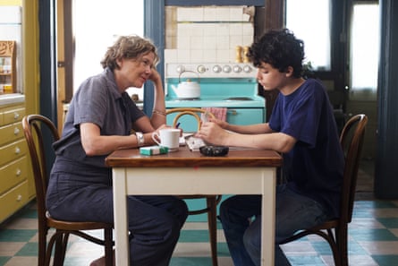 Annette Bening as Dorothea and Lucas Jade Zumann as her son, Jamie, in 20th Century Women