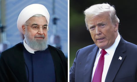The Iranian president, Hassan Rouhani, and Donald Trump, the US president