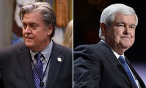 Dangerous men ... Steve Bannon and Newt Gingrich.