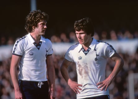 Glenn Hoddle and Peter Taylor during a draw against Millwall in the Second Division in March 1978
