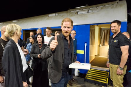 Prince Harry says goodbye, before boarding the train in Kyiv to begin his journey back to London.