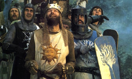 The team in Monty Python and the Holy Grail, which Jones co-directed with Terry Gilliam.