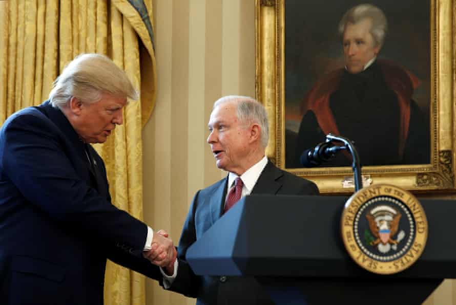 Donald trump with Jeff Sessions in 2017.