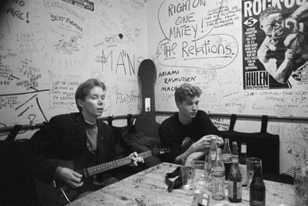 Black and white image of the author as a young man with his brother.